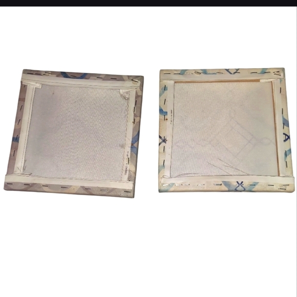 2 8x8 Mounted Canvas Abstract Waves Prints - Picture 2 of 2